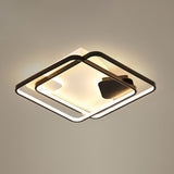 Black Led Flush Mount Ceiling Light For Modern Living Rooms / 18 Third Gear