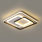 Modern Led Ceiling Lamp - Black Flush-Mount Light Fixture With Acrylic Shade / 20.5 Remote Control