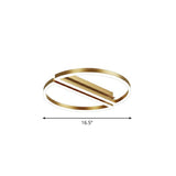 Modern Metallic Flushmount Led Ceiling Light With Gold Finish - Ideal For Bedroom / White Semicircle