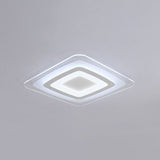 White Minimalist Led Flush Light: Ultrathin Rectangular Acrylic Ceiling Lamp For Living Room / 16’