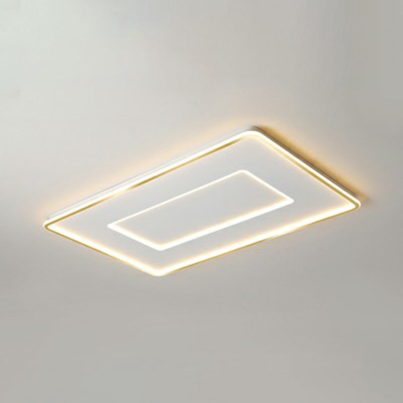 Ultra Thin Acrylic Flush Mount Ceiling Light - Simplicity White Led Lamp For Bedroom / 35.5 Remote
