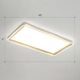 Gold Acrylic Led Flush Mount Ceiling Light For Minimalistic Rectangle Sitting Room / 43 White