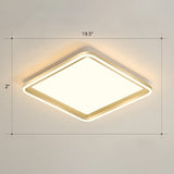 Gold Acrylic Led Flush Mount Ceiling Light For Minimalistic Rectangle Sitting Room / 19.5 Warm