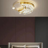 Modern Light Luxury Living Room Bedroom Crystal Copper Ceiling Lamp