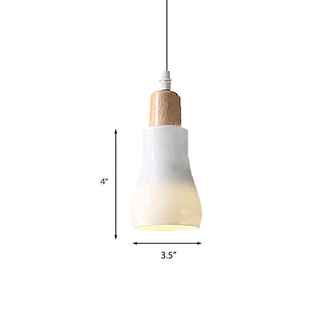 Modern Glass Pendant Lamp With Led Light In White Or Warm Tone - Bowl Cone Saucer Shape