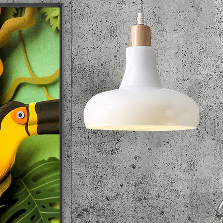 Modern Glass Pendant Lamp With Led Light In White Or Warm Tone - Bowl Cone Saucer Shape / Barn