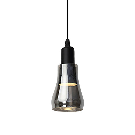 Modern Glass Pendant Lamp With Led Light In White Or Warm Tone - Bowl Cone Saucer Shape