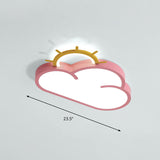 Sunrise Cartoon Led Flushmount Ceiling Light For Kids Bedroom Pink / White Sun