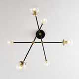 Sleek Glass Bedroom Chandelier With Rotatable Rod Arm Simplicity Collection