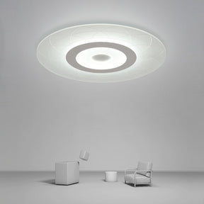 Ultrathin Flush Ceiling Light With Floral Pattern - Led Acrylic Fixture White / 16.5’