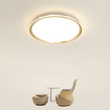 Gold Flush - Mount Led Ceiling Lamp: Simplicity Acrylic Bedroom Lighting / 16’ Remote Control
