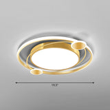 Nordic Gold Flush Mount Ceiling Light With Acrylic Shade / 16’ White