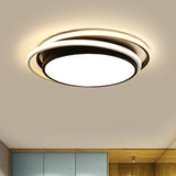 Modern Acrylic Led Flush Mount Ceiling Light Fixture For Bedrooms Black / 15’ Third Gear