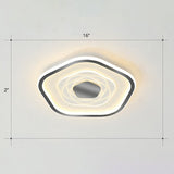 Minimalist Metal Led Flush Ceiling Light - Pentagonal Bedroom Fixture Black / 16 Third Gear