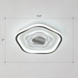 Minimalist Metal Led Flush Ceiling Light - Pentagonal Bedroom Fixture Black / 19.5 White