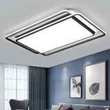 Contemporary Black-White Led Ceiling Light For Living Room - Acrylic Flush Mount Fixture