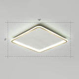 Minimalistic Gold Led Ceiling Light For Bedroom - Ultrathin Aluminum Flush Mount Fixture / 16 White