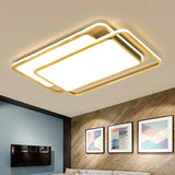 Acrylic Led Flush Ceiling Light - Contemporary Gold Flush-Mount Fixture For Living Room