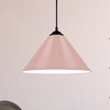 Modern Metal Cone Hanging Light - 1 Pink/Yellow/Green Pendant 12/14/16 Diameter Pink / 12