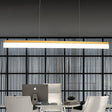 Modern Led Pendant Light For Office With Acrylic Shade - Black/Gold Ceiling Lamp Warm/White/Natural