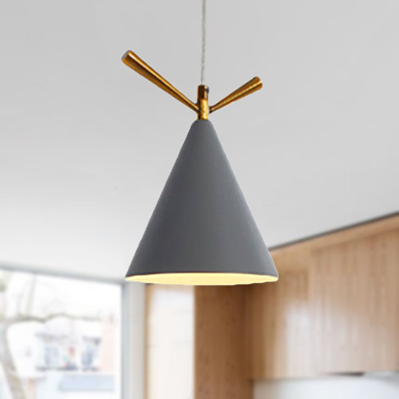 Nordic Style Cone Pendant Light - Metal Hanging Lamp For Restaurant & Coffee Shop