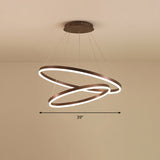 Elegant Loop Shaped Acrylic Chandelier With Led Coffee Suspension Light Fixture / 2 Tiers 39