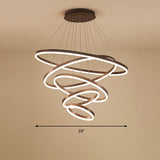 Elegant Loop Shaped Acrylic Chandelier With Led Coffee Suspension Light Fixture / 5 Tiers 39