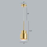 Gold Grenade Drop Pendant: Postmodern Metal 1-Light With Glass Diffuser