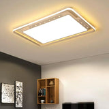 Rectangular Ceiling Light Fixture In Black/White - Simple Acrylic Flush Mount For Living Room With