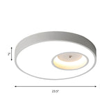 Contemporary Black/White Round Ceiling Flush Light 18/23.5 Wide - Led Acrylic Lighting For