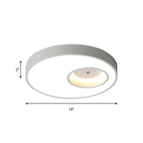 Contemporary Black/White Round Ceiling Flush Light 18/23.5 Wide - Led Acrylic Lighting For