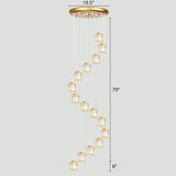 Modern Shaded Glass Multi Light Pendant Ceiling Lamp For Living Room 15 / Gold