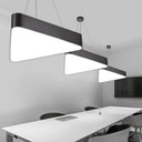 Sleek Acrylic Triangle Led Chandelier For Office Suspension Ceiling Lighting White / 18’