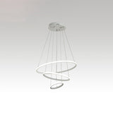 Halo Hanging Led Pendant Light - Minimalist Acrylic Design For Restaurants (3-Head) White / 23.5