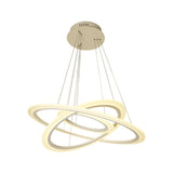 Minimalist Circle Pendant Chandelier: Acrylic Led Hanging Light For Dining Room In White