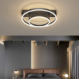 Contemporary Geometric Semi - Flush Acrylic Bedroom Ceiling Light Gold / White Round