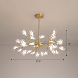 Glowworm Chandelier - Postmodern Acrylic Hanging Light For Dining Room 30 / Brass