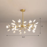 Glowworm Chandelier - Postmodern Acrylic Hanging Light For Dining Room 45 / Brass
