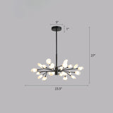 Contemporary Metal Chandelier: Black Tree Branches Ceiling Hang Lamp For Living Room 24 /