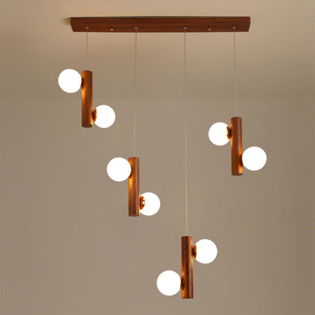 Nordic Opal Glass Ball Pendant Light - Modern Hanging Fixture For Dining Room 8 / Brown