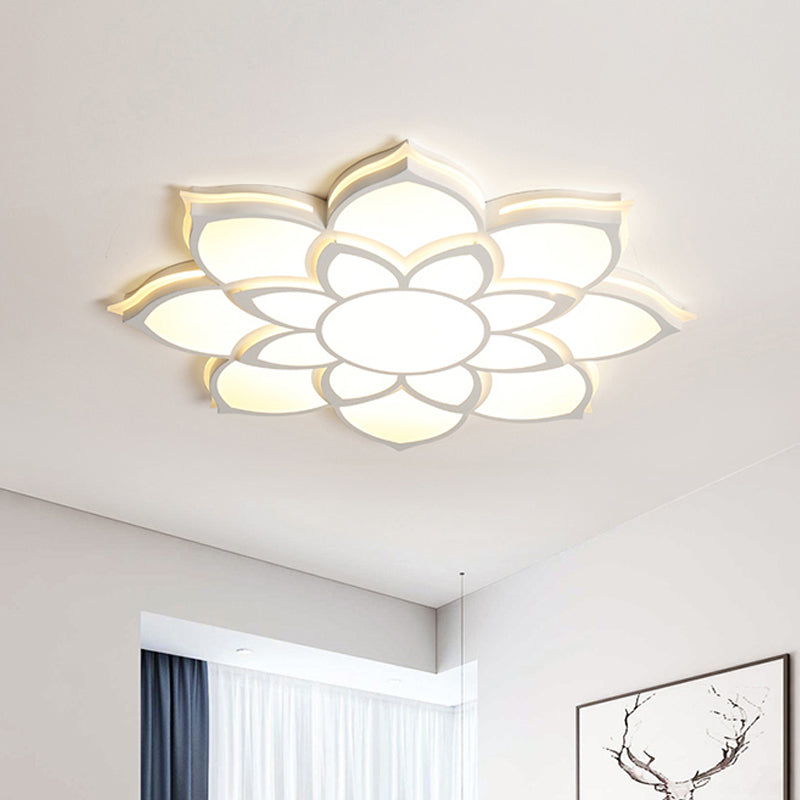 Modern Metal Flower Flush Mount Ceiling Light Led Integrated White Warm/White Various Sizes