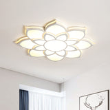 Modern Metal Flower Flush Mount Ceiling Light Led Integrated White Warm/White Various Sizes
