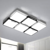 Contemporary Acrylic Flush Pendant Light - Led Black Ceiling Mount For Living Room / 32
