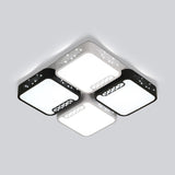 Contemporary Acrylic Flush Pendant Light - Led Black Ceiling Mount For Living Room
