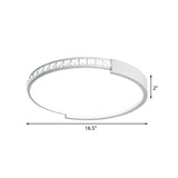16/19.5/20.5 Wide Crystal Led Flush Mount Ceiling Light For Bedroom And Living Room