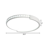 16’/19.5’/20.5’ Wide Crystal Led Flush Mount Ceiling Light For Bedroom And Living Room