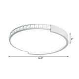 16/19.5/20.5 Wide Crystal Led Flush Mount Ceiling Light For Bedroom And Living Room
