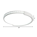 16/19.5/20.5 Wide Crystal Led Flush Mount Ceiling Light For Bedroom And Living Room