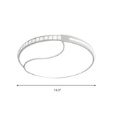 Crystal Circular Flush Mount Led Ceiling Light Fixture - 16.5/20.5/24.5 Wide Contemporary Warm/White