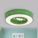 Macaron Acrylic Led Ceiling Lamp - Blue/Yellow/Green 16’/19.5’/23.5’ Round Flush Mount